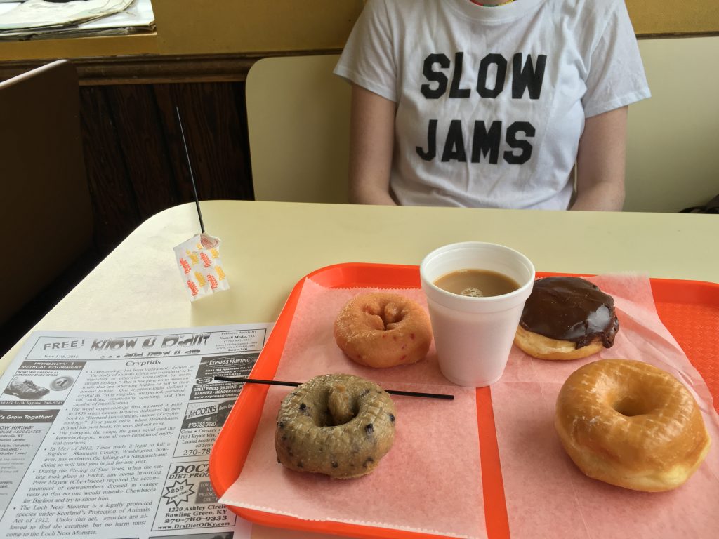 Zine full of specious facts, donuts, local journalist.